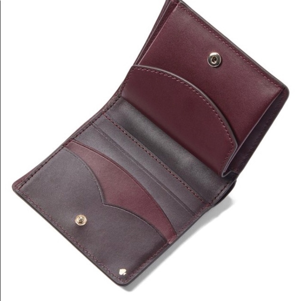 🎉HP!🎉 Cherry Wood Small Bi-Fold Leather Wallet - Picture 3 of 7